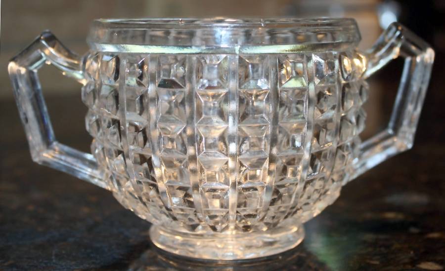 Monticello Clear Sugar Bowl W/Lip No Lid by Imperial Glass-Ohio-1