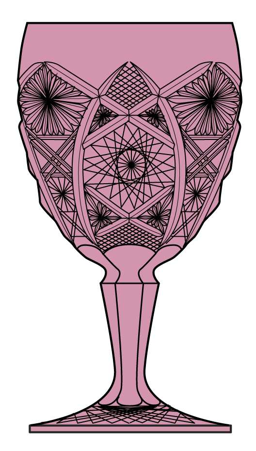 Daisy and Button Pink Water Goblet by Imperial Glass-Ohio-1