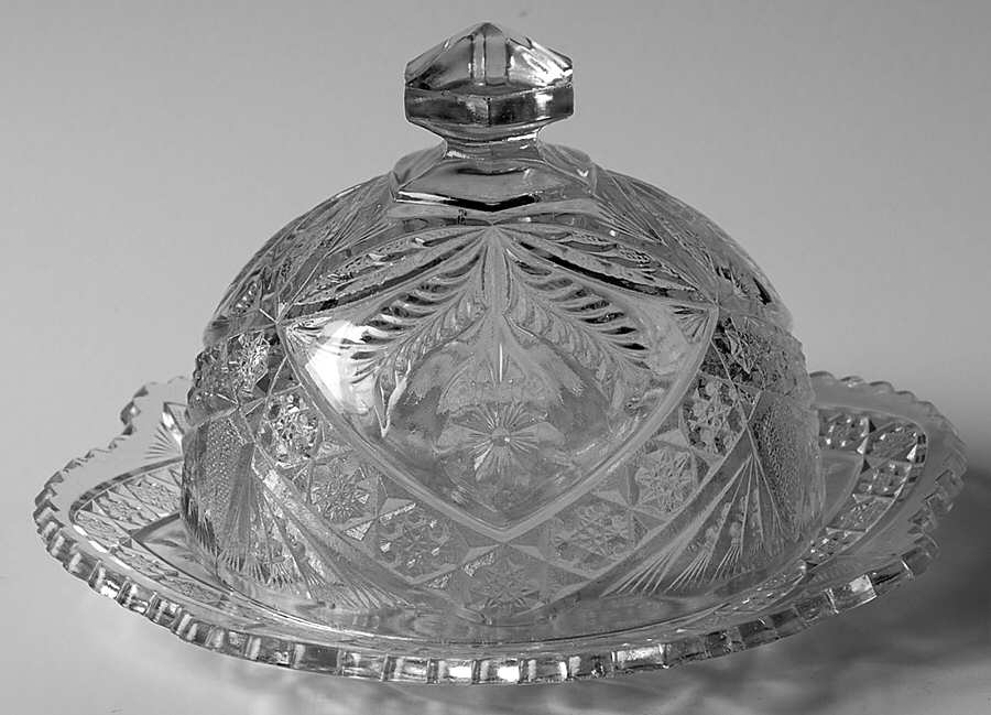 Gaelic Round Covered Butter by Indiana Glass-1