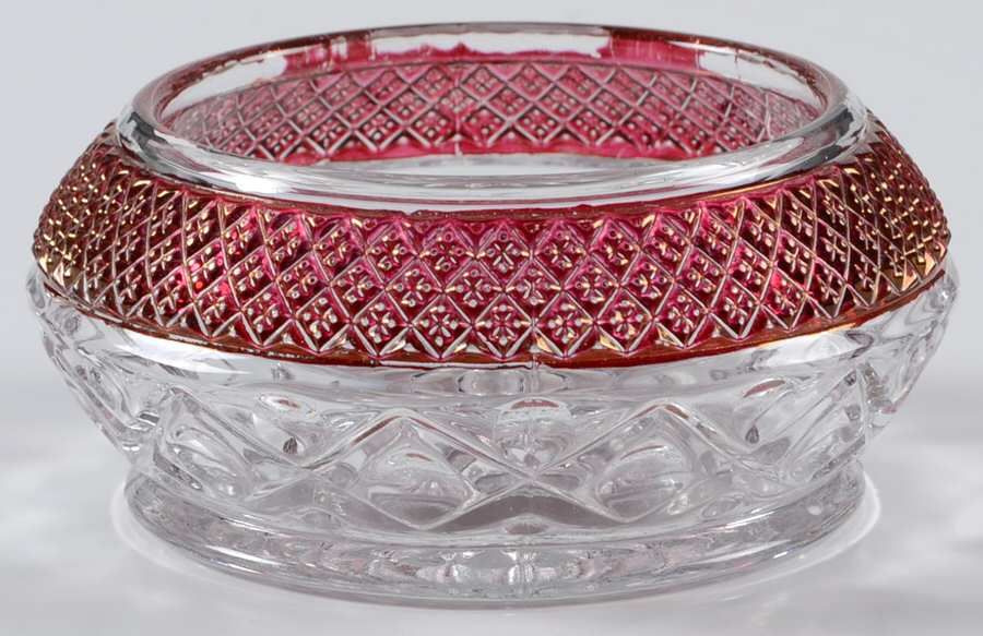 Cape Cod Ruby Flash Round Puff Box No Lid by Imperial Glass-Ohio-1