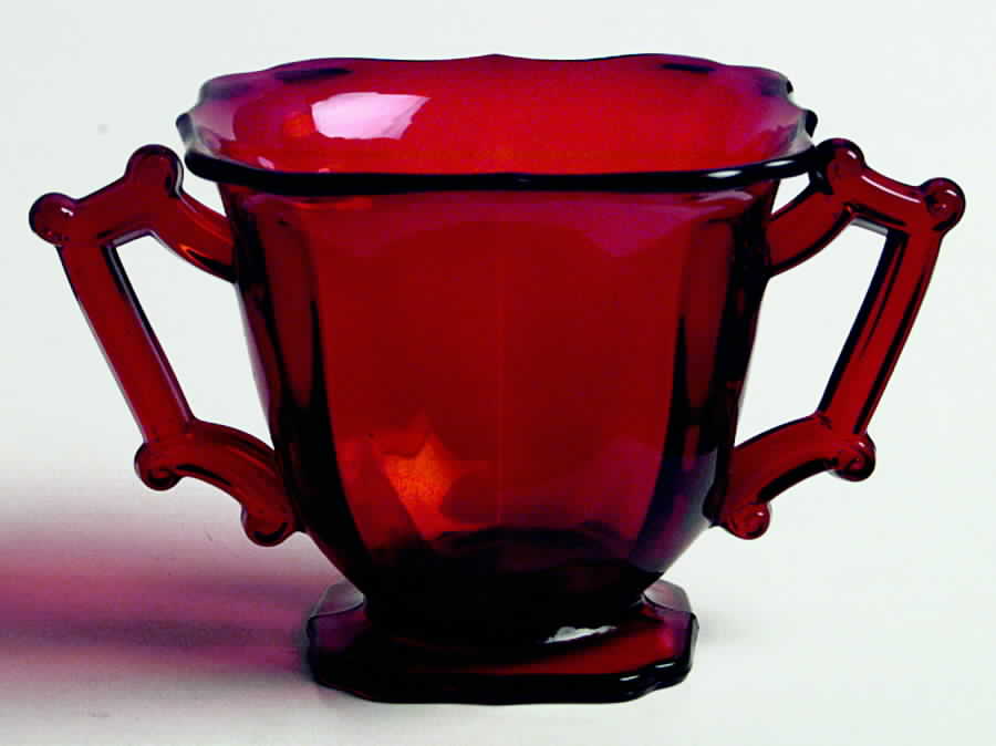 Hazen Ruby Open Sugar by Imperial Glass-Ohio-1