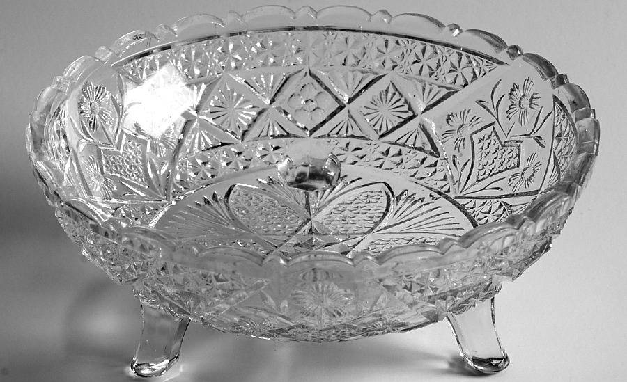 Garden Pink 5" 3-Toed Footed Bowl by Indiana Glass-1