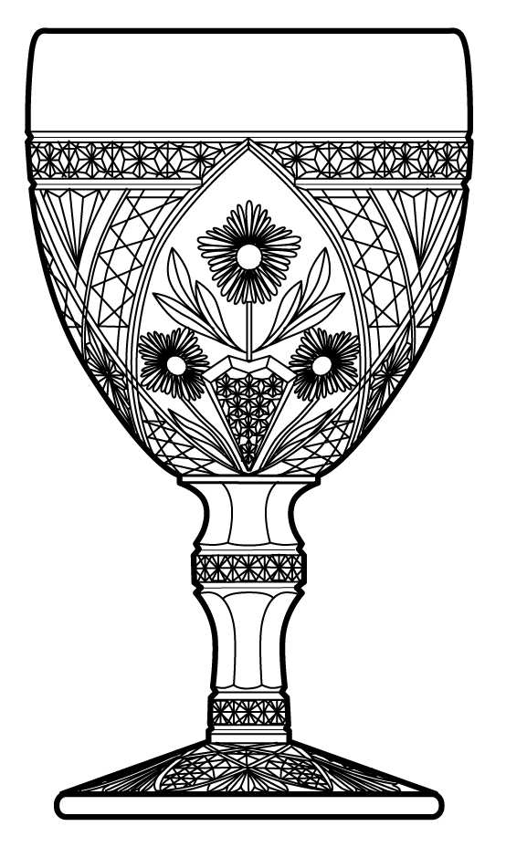 Garden Pink Water Goblet by Indiana Glass-1