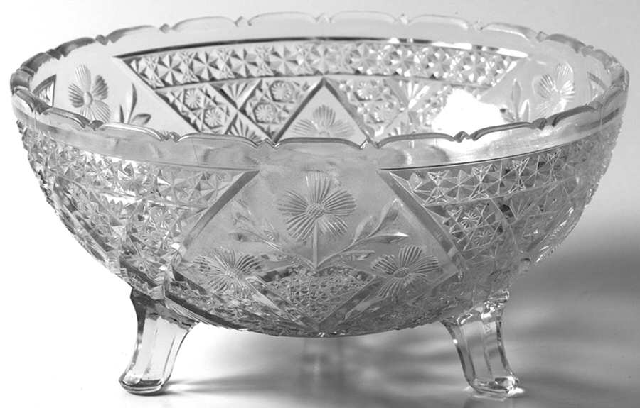 Garden Pink 7" 3-Toed Footed Bowl by Indiana Glass-1