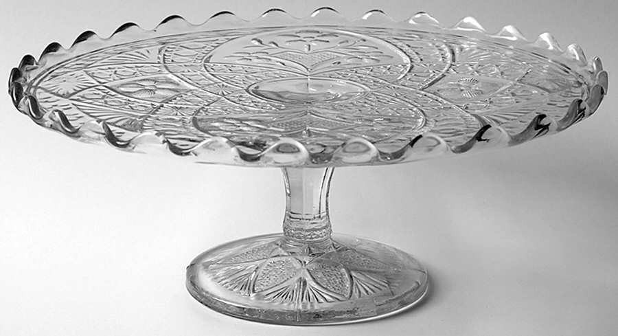 Garden Pink Round Cake Stand by Indiana Glass-1
