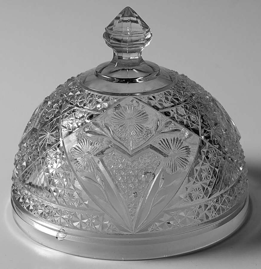 Garden Pink Lid for Round Butter by Indiana Glass-1