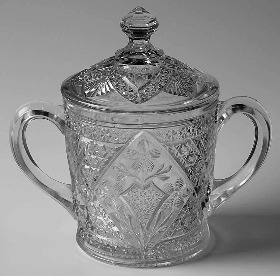 Garden Pink Sugar Bowl & Lid by Indiana Glass-1