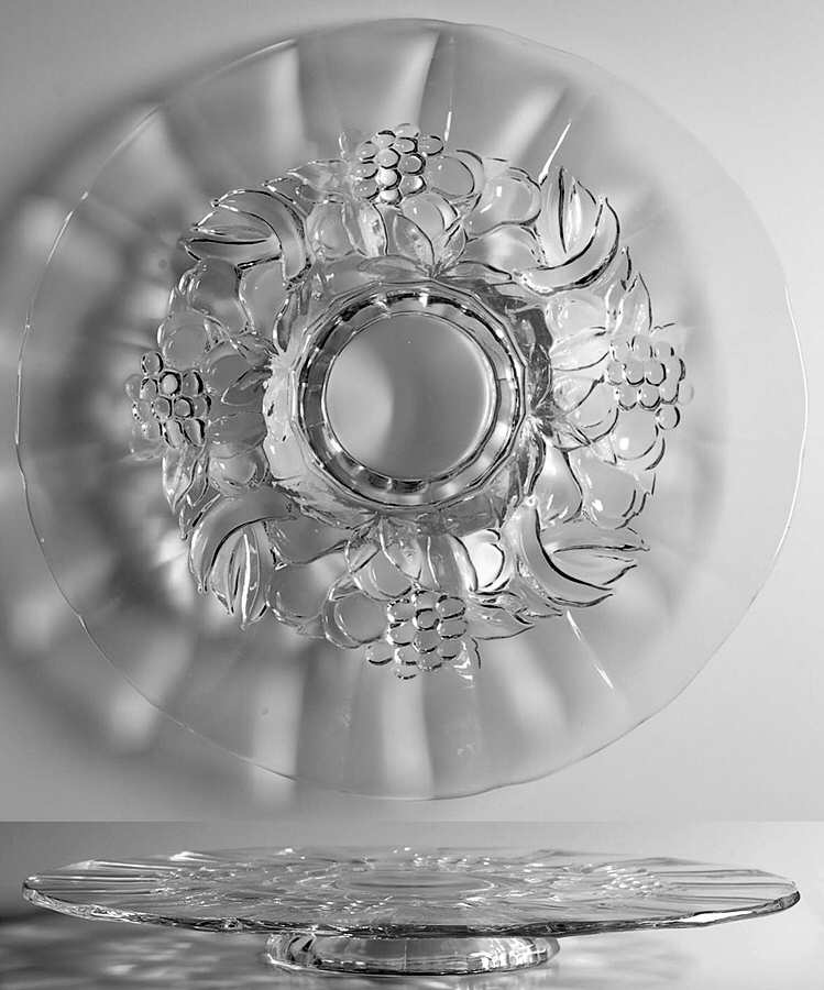 Garland Clear Footed Cake Plate by Indiana Glass-1