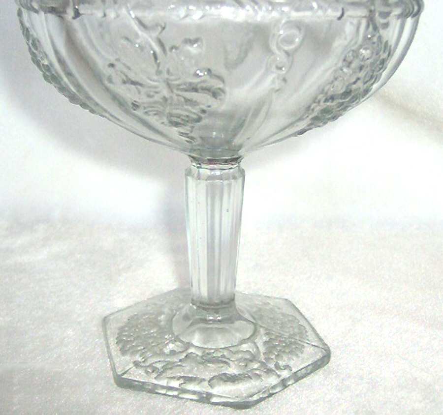 Late Panelled Grape Clear Open Jam/Jelly by Indiana Glass-1