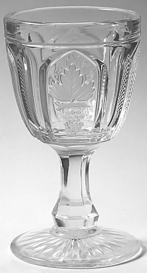 Magnet & Grape with Frosted Leaf Water Goblet by Imperial Glass-Ohio-1
