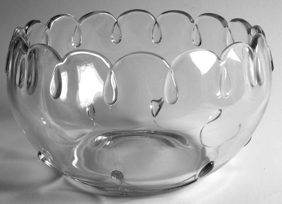 Teardrop Clear Punch Bowl by Indiana Glass-1