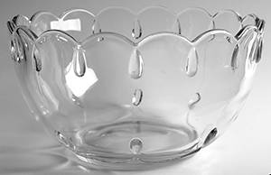 Teardrop Clear Punch Bowl by Indiana Glass-1