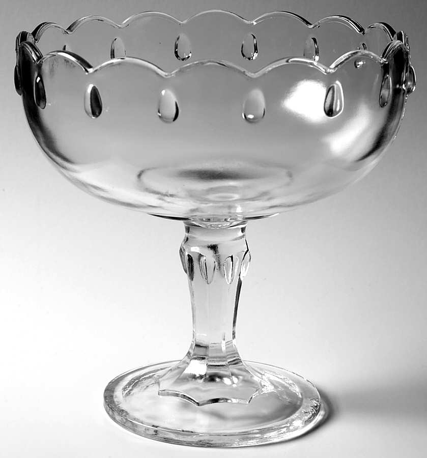 Teardrop Clear 7" Height Open Compote by Indiana Glass-1