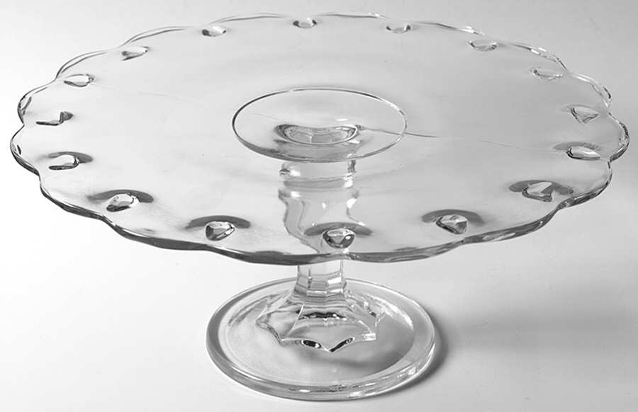 Teardrop Clear Round Cake Stand by Indiana Glass-1