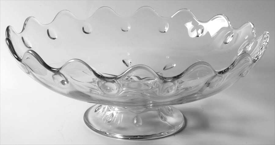 Teardrop Clear Round Compote (Height X Width) by Indiana Glass-1