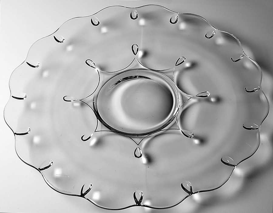 Teardrop Clear Punch Plate by Indiana Glass-1