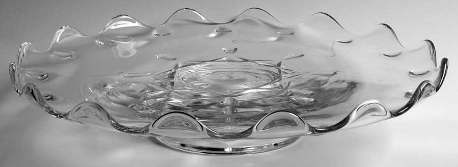 Teardrop Clear Low Cake Stand by Indiana Glass-1