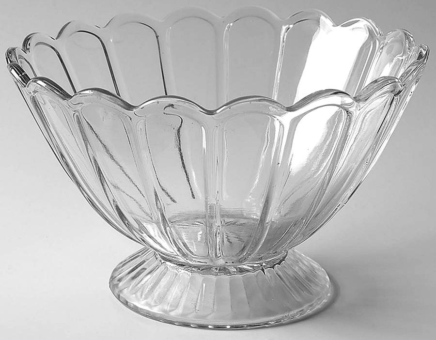 Lindburgh Clear 7" Footed Round Bowl by Imperial Glass-Ohio-1