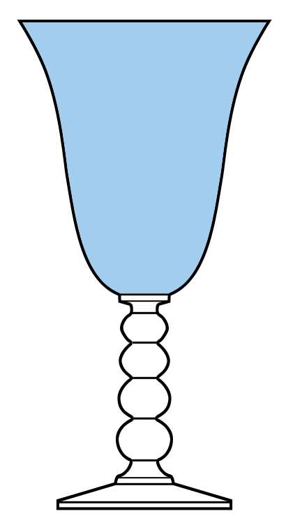 Candlewick Blue (Ritz) Water Goblet by Imperial Glass-Ohio-1