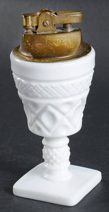 Cape Cod Milk Glass Cigarette Lighter in Cordial Base by Imperial Glass-Ohio-1