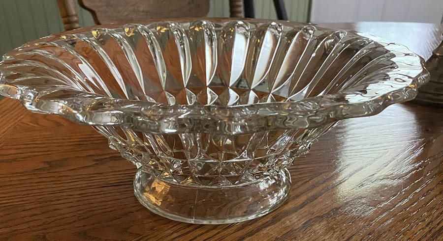 Lotus Blossom Clear 11" Flared Bowl by Indiana Glass-1