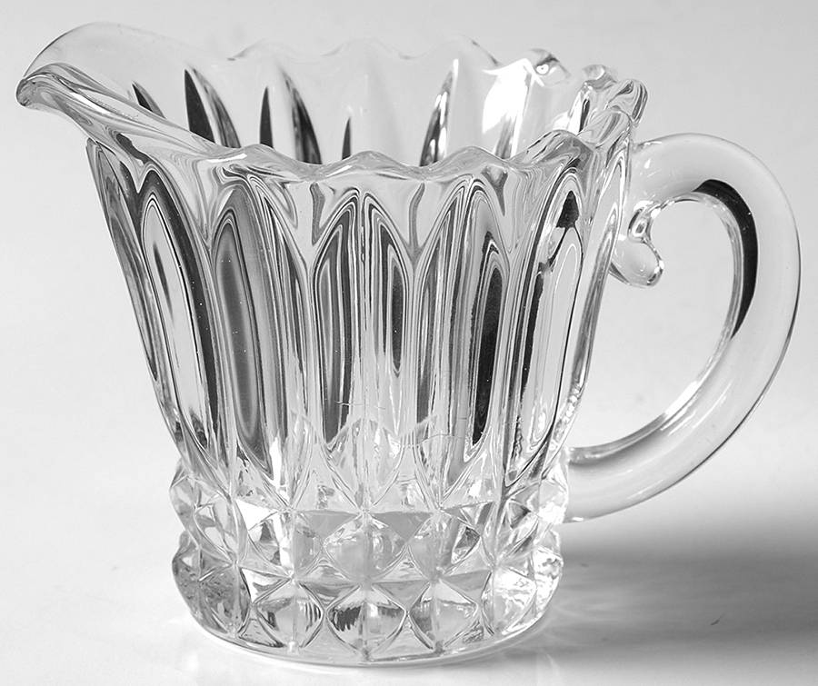 Lotus Blossom Clear Creamer by Indiana Glass-1