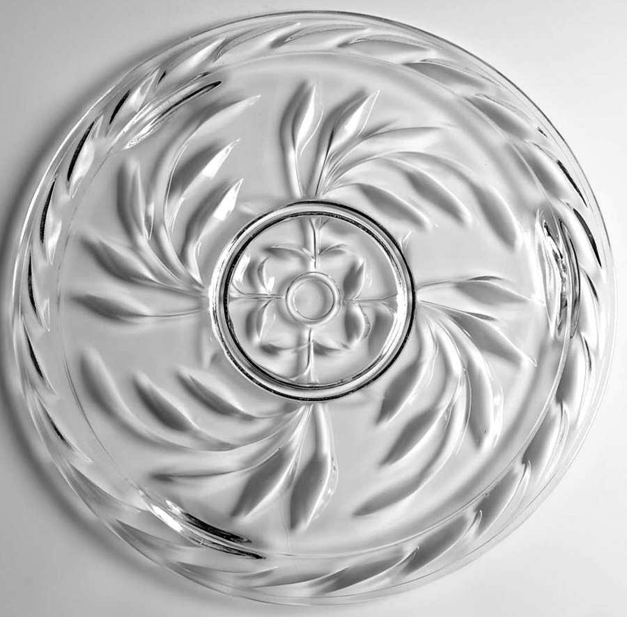 Willow Clear Footed Cake Plate by Indiana Glass-1