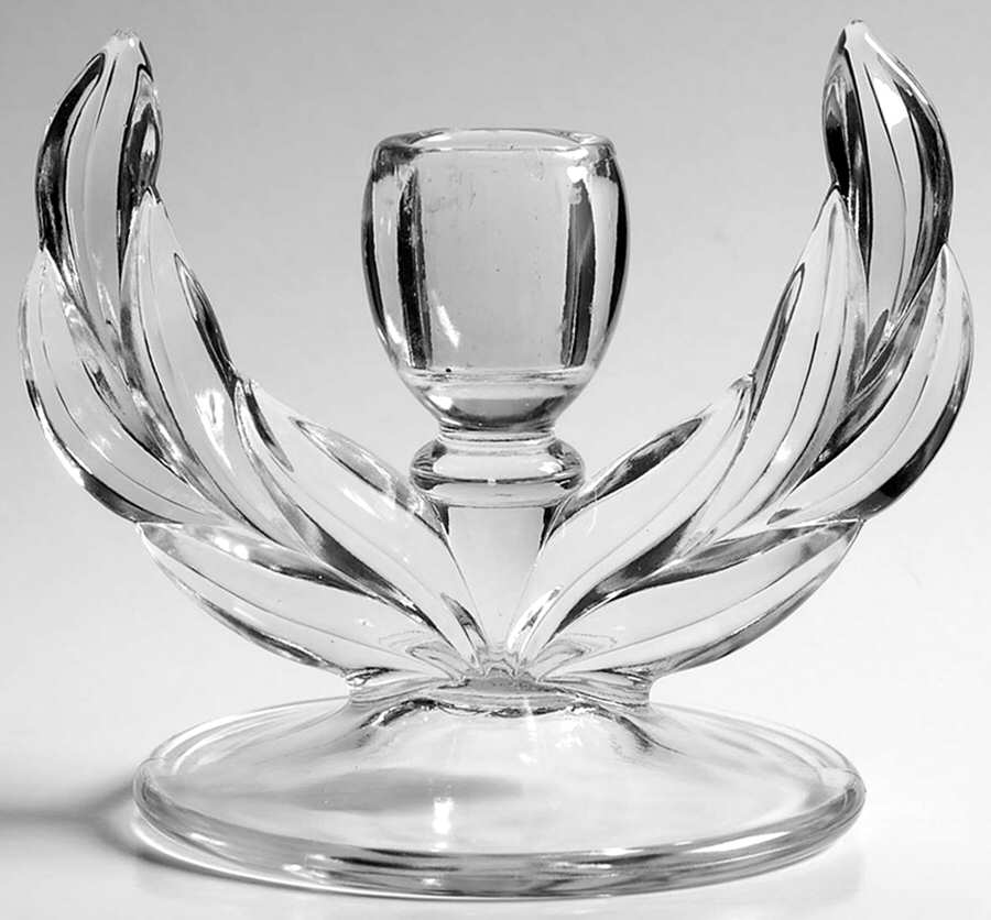 Willow Clear Single Light Candlestick by Indiana Glass-1