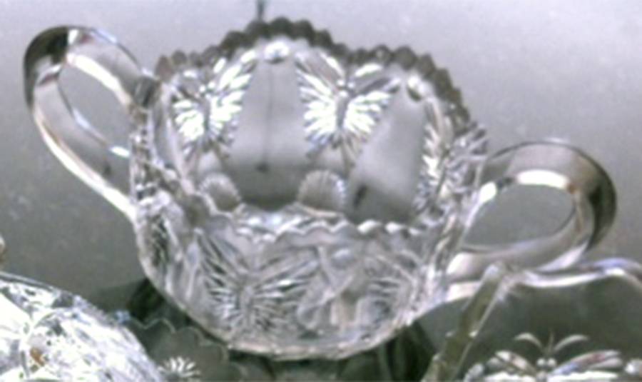 Jeweled Butterflies Open Berry Sugar by Indiana Glass-1