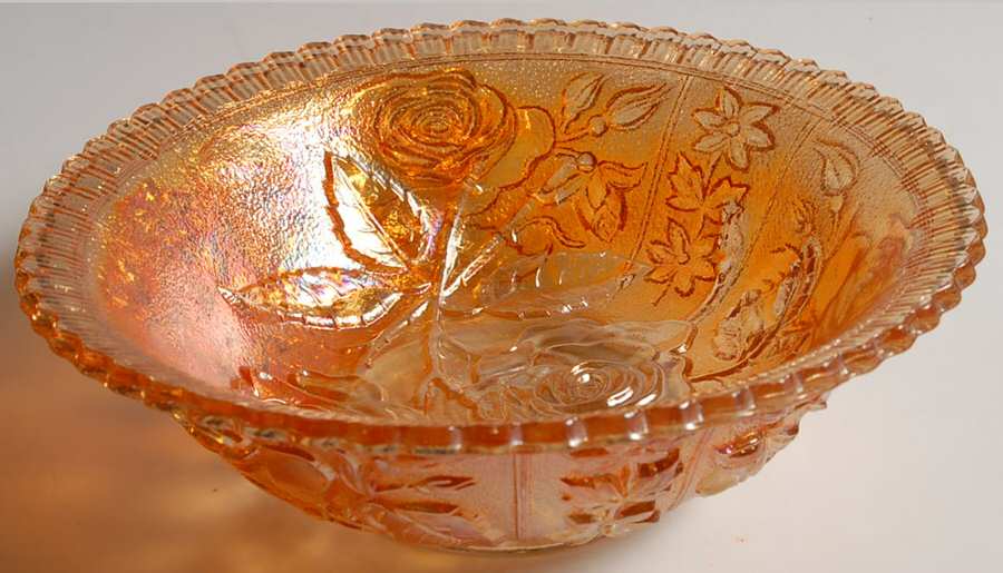 Open Rose Marigold 7" Round Bowl by Imperial Glass-Ohio-1
