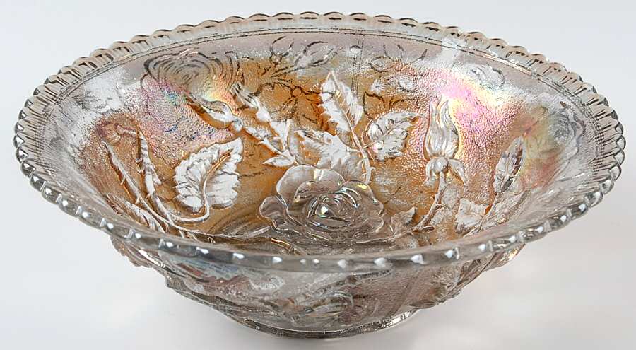 Open Rose Marigold 9" Round Bowl by Imperial Glass-Ohio-1