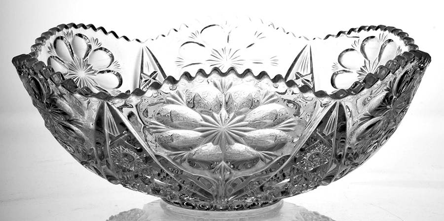 Cosmos Clear Punch Bowl by Imperial Glass-Ohio-1