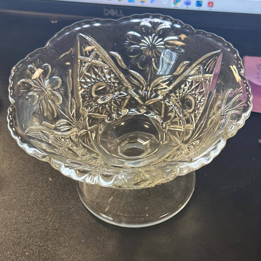 Cosmos Clear Round Compote (Height X Width) by Imperial Glass-Ohio-1