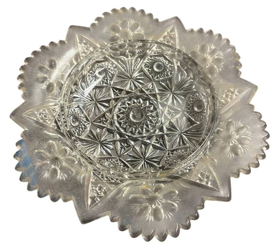 Cosmos Clear Round Butter Dish No Lid by Imperial Glass-Ohio-1