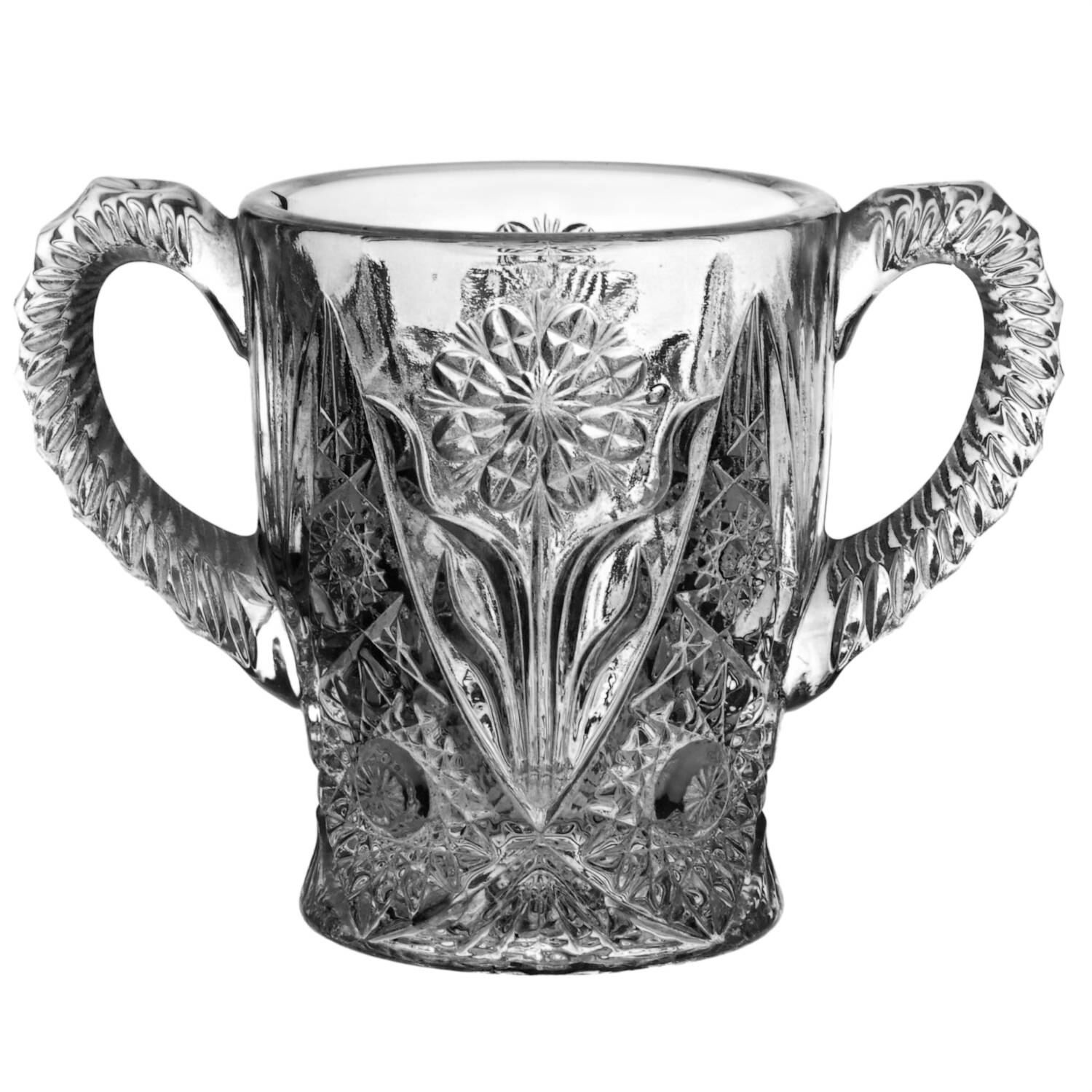 Cosmos Clear Handled Open Spooner by Imperial Glass-Ohio-1