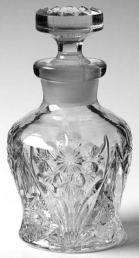 Cosmos Clear Round Perfume Bottle & Stopper by Imperial Glass-Ohio-1