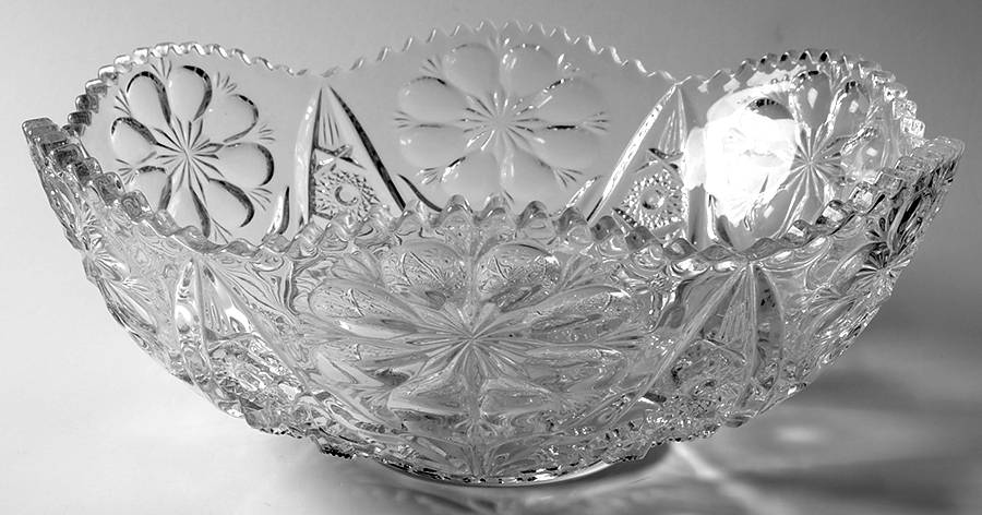 Cosmos Clear 11" Round Bowl by Imperial Glass-Ohio-1