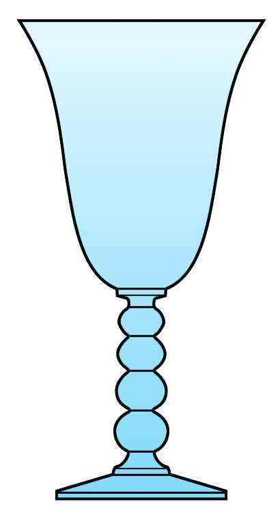 Candlewick Viennese Blue Water Goblet by Imperial Glass-Ohio-1