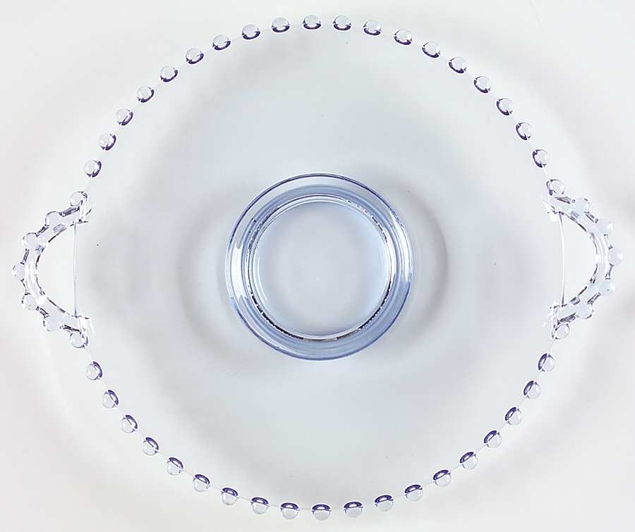Candlewick Viennese Blue 8" 2 Handled Plate by Imperial Glass-Ohio-1