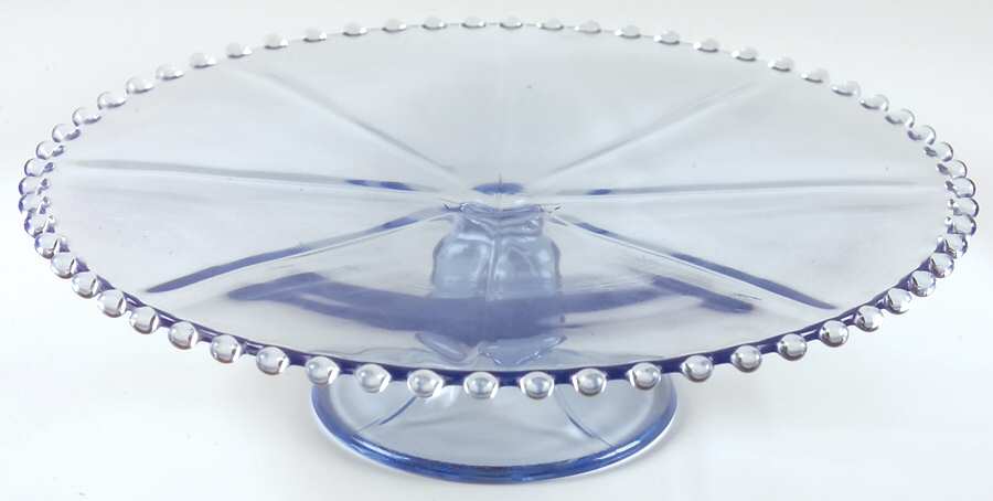 Candlewick Viennese Blue Low Cake Stand by Imperial Glass-Ohio-1
