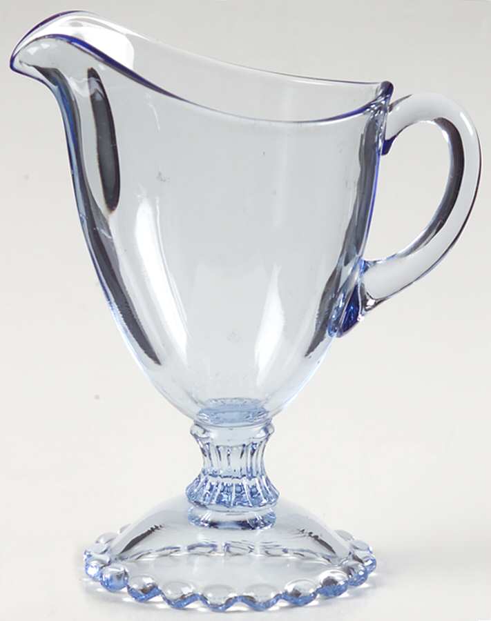 Candlewick Viennese Blue Creamer with Beaded Base by Imperial Glass-Ohio-1