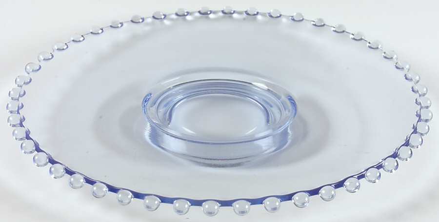 Candlewick Viennese Blue 7"-8" Footed Mayonnaise Underplate by Imperial Glass-Ohio-1
