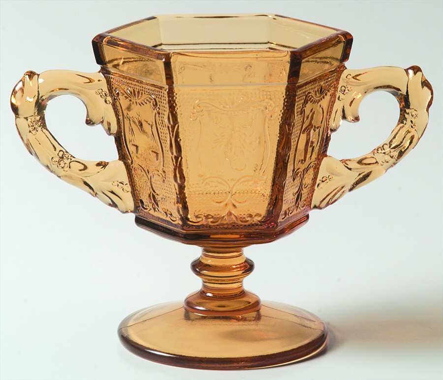 Zodiac Amber (Amberglo) Open Sugar by Imperial Glass-Ohio-1