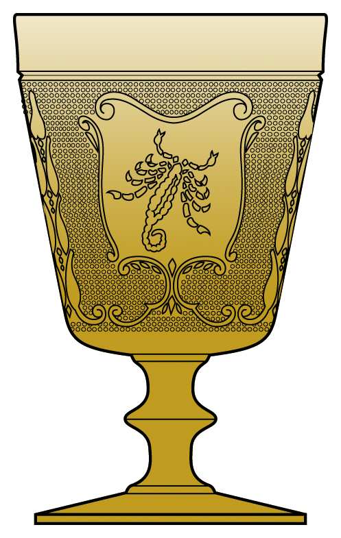 Zodiac Amber (Amberglo) Water Goblet by Imperial Glass-Ohio-1