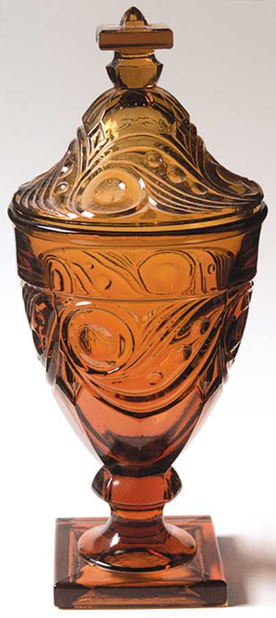 Ipswich Amber Candy Dish & Lid by Imperial Glass-Ohio-1