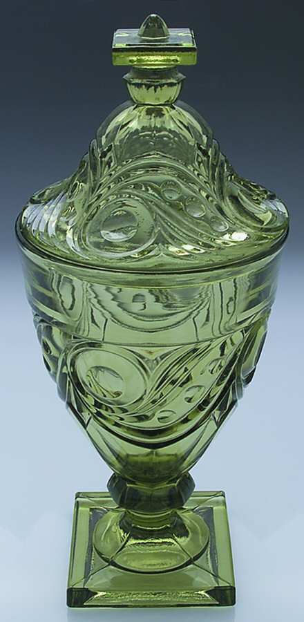 Ipswich Green Candy Dish & Lid by Imperial Glass-Ohio-1