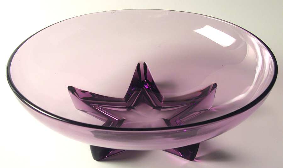 Satellite Amethyst 12" Large Fruit Bowl by Imperial Glass-Ohio-1