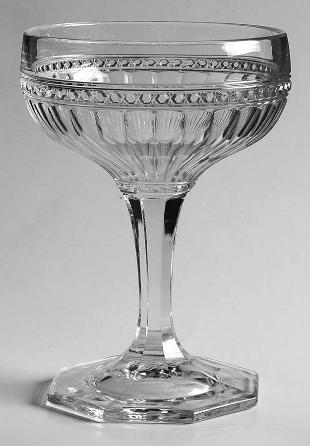 Fancy Colonial Clear Champagne/Tall Sherbet by Imperial Glass-Ohio-1