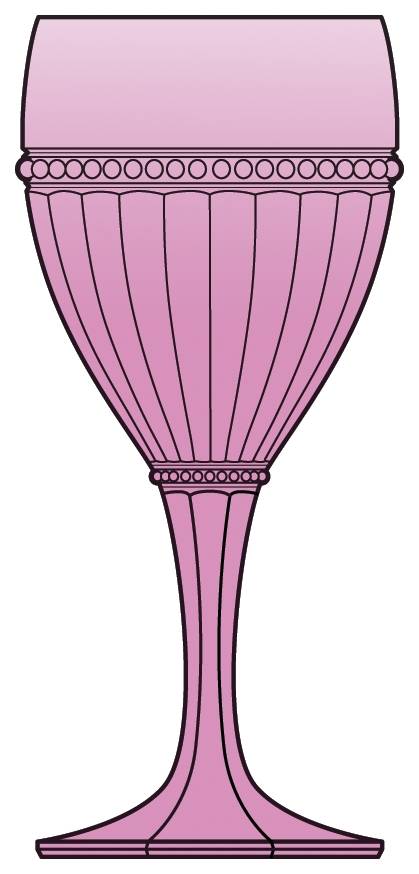 Fancy Colonial Pink Water Goblet by Imperial Glass-Ohio-1
