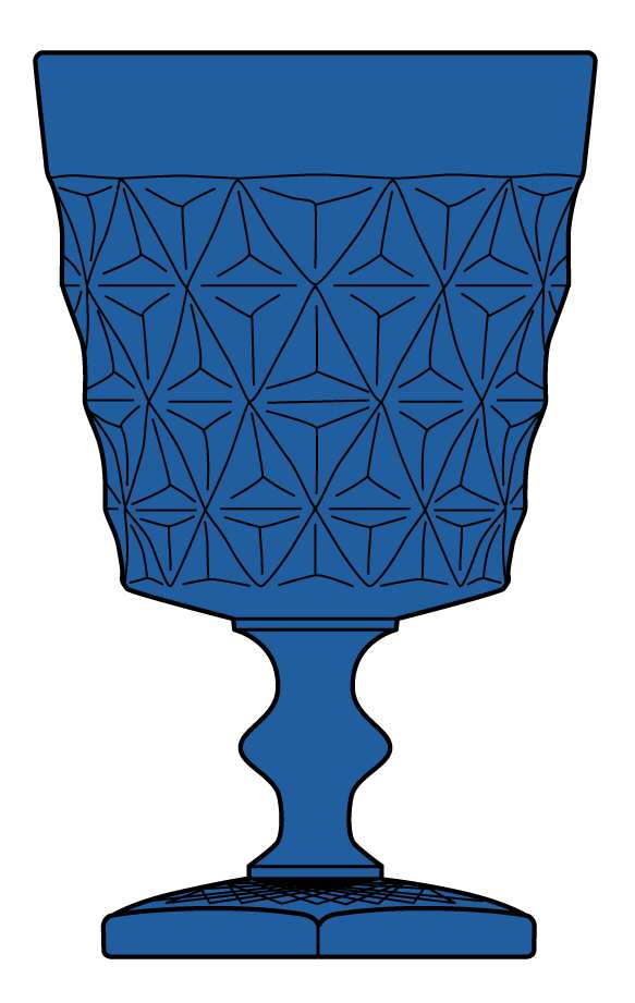 Mt. Vernon Blue Water Goblet by Imperial Glass-Ohio-1